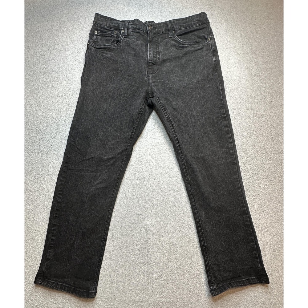 Urban Star Jeans Mens 36x29 (35x28) Black Stretch Denim Straight Leg 5 Pocket - Picture 2 of 14
